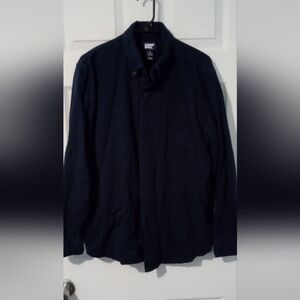 Lands' End Men's Dark Blue Casual Button Down Shirt